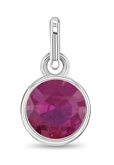 nice sterling silver cubic zirconia July birthstone baby charm
